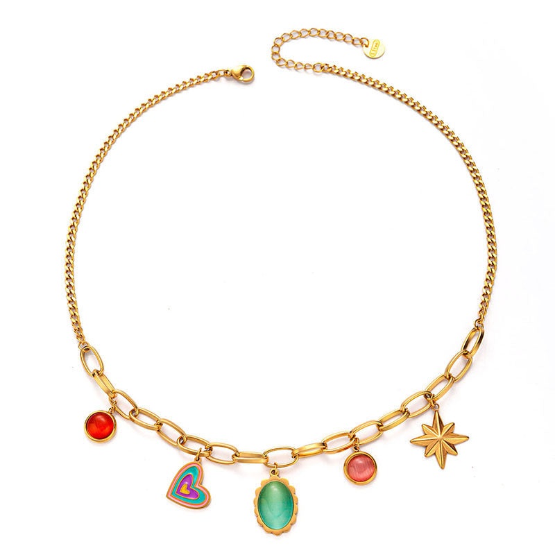 Color 5 Gem Necklace