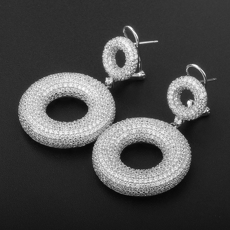 925 Silver Zircon Eardrops European Style